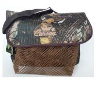 BORSA PORTA CARTUCCE BORSETTA TRACOLLA DA CACCIA MIMETICA CON RETE CARNIERE