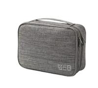 Borsa porta cavi, organizer per dispositivi elettronici digitali da viaggio, custodia portatile per cavi, caricabatterie e accessori, colore grigio.