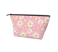 Borsa porta cosmetici alla moda Fiore floreale margherita rosa piccola custodia, grande capacità per matite per trucco contanti, custodia Oxford impermeabile per donne uomini ragazzi ragazze
