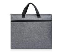 Borsa Porta Documenti Donna Ufficio, Borsa con Cerniera Leggera con 2 tasche Impermeabile Oxford A4 Folder Bag Meeting Office File Bag Organizzatore di File Stazionario Della Scuola (Grigio)