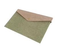 Borsa porta documenti in feltro, Borsa organizer for documenti in feltro verde 23,5x16 cm chiusura con bottone a pressione ufficio business