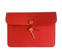 Borsa porta documenti in feltro, Feltro A4File Doc Bag Archivio Corda Avvolgente Brief Office Meeting Matls Button Storage Multicolor(Red)