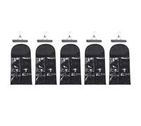 Borsa porta extension per capelli, 5 set, in PVC trasparente, non tessuto, impermeabile, a prova di polvere, per parrucche, con gancio per organizzare parrucche e posticci nella (Nera)