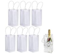 Borsa Porta Ghiaccio per Bottiglie Vino,Sacchetti per Bottiglie di Vino,Borsa Termica,Raffreddamento Istantaneo e Mantiene La Bevanda Fredda,Pieghevole Ice Bag,Sacchetto di Ghiaccio PVC Trasparente