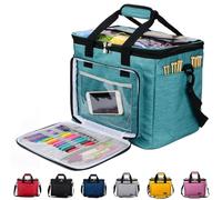 Borsa Porta Lavoro a Maglia,Honshin Borsa Porta Gomitoli Uncinetto Portatile per Trasportare Progetti, Ferri da Maglia, Uncinetti, Gomitoli di Filato(Verde)