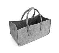 Borsa porta legna Cesto porta legna da ardere in feltro non tessuto con doppio manico multicolore 50x25x25cm(Grey)