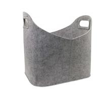 Borsa porta legna Cesto porta legna in feltro con manico pieghevole grigio nero 40x30x40cm(Grey)
