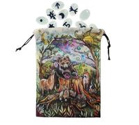 Borsa porta mazzo di tarocchi | Borse per rune in velluto con stampa su entrambi i lati | Borse per mazzo di tarocchi, tasca portaoggetti, motivo colorato per carte dei tarocchi, gioielli, d