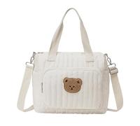 Borsa porta pannolini a tracolla Tote organizer a spalla con motivo orso | Borsa pannolini grande con tracolla regolabile per Scuola Ospedale Spiaggia Shopping Picnic Campeggio Viaggio Lavoro Pale