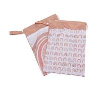 Borsa porta pannolini da appendere, 2 pezzi, per vestiti del bambino, impermeabile, doppia tasca, chiusura a cerniera, accessori per bambini, colore arcobaleno