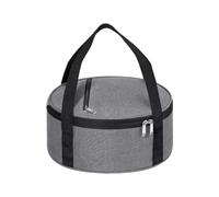 Borsa porta pizza con cerniera - Borsa termica per cibo con manico, grigio | Borsa termica termica per alimenti, borsa rotonda per picnic, riunione di famiglia, cena di vacanza