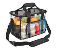 Borsa porta pranzo trasparente approvata dallo stadio in nylon trasparente | Robusta borsa per il pranzo trasparente con tracolla regolabile conforme alle regole del luogo mantenendo gli oggetti