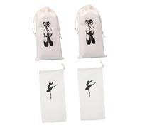 Borsa Porta Scarpe da Ballo in Stoffa Coulisse 4 Pezzi | Scarpette Danza e Balletto, Pratica e Portatile, Adatta a Viaggio e Lezioni, Confezione da Quattro