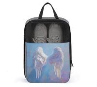 Borsa porta scarpe da golf con ali d'angelo, per viaggi e uso quotidiano, anti-polvere, colore: bianco