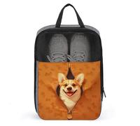 Borsa porta scarpe da golf con cerniera con il volto di Corgi, per viaggi e uso quotidiano, anti-polvere, porta scarpe da golf