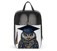 Borsa porta scarpe da golf con gufo che indossa un berretto da laurea, per viaggi e uso quotidiano, anti-polvere, porta scarpe da golf