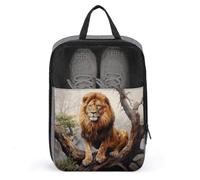 Borsa porta scarpe da golf con leone su un ramo di albero, per viaggi e uso quotidiano, anti-polvere, porta scarpe da golf