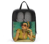 Borsa porta scarpe da golf con scritta "Woman at the Pool Bar", per viaggi e uso quotidiano, anti-polvere, per scarpe da golf