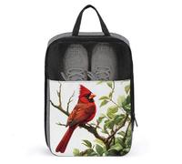 Borsa porta scarpe da golf con uccellino rosso sull'albero, per viaggi e uso quotidiano, anti-polvere, custodia per scarpe da golf