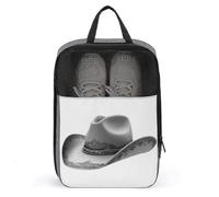 Borsa porta scarpe da golf in argento per cappello da cowboy arte occidentale per viaggi uso quotidiano anti-polvere porta scarpe da golf