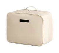 Borsa porta scarpe da viaggio per donne e uomini, organizer a doppio strato in nylon beige per 3-4 paia, 28 x 22,1 x 16 cm, borsa portatile con cerniera, adatta per scarpe fino alla taglia 42, ideale