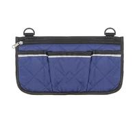 Borsa porta sedia a rotelle Borsa portaoggetti multifunzionale con tasca laterale for bracciolo della sedia a rotelle striscia riflettente, comoda borsa portautensili(Blue)