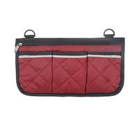 Borsa porta sedia a rotelle Borsa portaoggetti multifunzionale con tasca laterale for bracciolo della sedia a rotelle striscia riflettente, comoda borsa portautensili(Red)