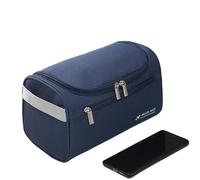 Borsa porta trucchi Men Vintage Luxury Toiletry Bag Travel Necessary Business Cosmetic Makeup Cases Male Hanging Storage Organizer Wash Bags(Dark blue)