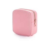 Borsa porta trucchi Nylon Mini Makeup Bag Toiletry Cosmetic Storage Bag Waterproof Zipper Small Pouch Coin Sanitary Napkin Purse For Women Girls(Dark Pink)