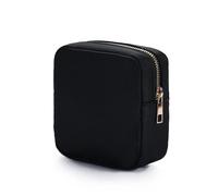 Borsa porta trucchi Nylon Mini Makeup Bag Toiletry Cosmetic Storage Bag Waterproof Zipper Small Pouch Coin Sanitary Napkin Purse For Women Girls(Black)