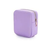 Borsa porta trucchi Nylon Mini Makeup Bag Toiletry Cosmetic Storage Bag Waterproof Zipper Small Pouch Coin Sanitary Napkin Purse For Women Girls(Purple)