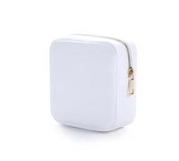 Borsa porta trucchi Nylon Mini Makeup Bag Toiletry Cosmetic Storage Bag Waterproof Zipper Small Pouch Coin Sanitary Napkin Purse For Women Girls(White)
