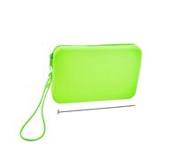 Borsa porta trucchi Small Square Silicone Cosmetic Storage Bag Large Capacity Travel Makeup Brush Holder Portable Cosmetic Waterproof Organizer(Light Green)