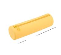 Borsa porta trucchi Small Square Silicone Cosmetic Storage Bag Large Capacity Travel Makeup Brush Holder Portable Cosmetic Waterproof Organizer(Yellow-Round)