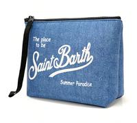 Borsa porta trucco da donna stile europeo e americano a righe, borsa da viaggio portatile per articoli da toeletta, materiale impermeabile da immersione Codice articolo: Modello F, Serie a righeScenar