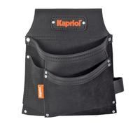 BORSA PORTA UTENSILI DA CARPENTIERE 3 TASCHE IN CUOIO TINTO NERO KAPRIOL