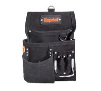 BORSA PORTA UTENSILI DA CARPENTIERE 5 TASCHE IN CUOIO TINTO NERO KAPRIOL