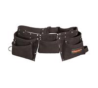 BORSA PORTA UTENSILI DA CARPENTIERE 8 TASCHE IN CUOIO TINTO NERO KAPRIOL