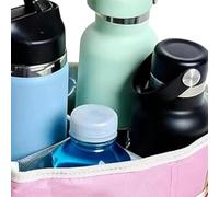 Borsa portabevande - Borsa porta bottiglie d'acqua a 4 scomparti, borsa tote con tracolla regolabile, per picnic, viaggi, palestra, spiaggia, passeggiate, escursionismo, campeggio all'aperto, Rosa e