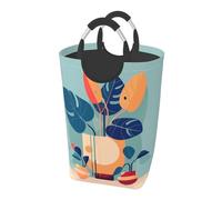 Borsa portabiancheria in bambù con stampa a tartaruga blu e arancione, cesto portabiancheria portatile per dormitorio/camera da letto/lavanderia