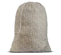 Borsa portabiancheria in nylon leopardato 76,2 x 101,6 cm, robusta e resistente agli strappi con chiusura a coulisse, ideale per università, dormitori e appartamenti