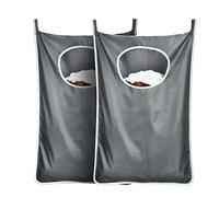 Borsa portabiancheria resistente da appendere dietro la porta, salvaspazio, con ganci in acciaio inox, cerniera, per bagno, camera dei bambini, viaggi, dormitorio universitario, confezione da 2 (extra