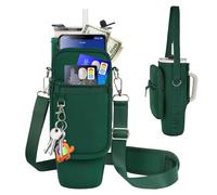 Borsa portabottiglie con tasca per telefono compatibile con bicchiere Stanley/Meoky da 1134 g con manico, custodia per bottiglia d'acqua con cinturino regolabile, compatibile con accessori Stanley