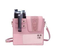 Borsa portabottiglie d'acqua - Materiale PU impermeabile e resistente all'usura, tracolla regolabile, organizzatore multi-tasca, elegante design di fascia alta | Borsa da trasporto pratica e portatile