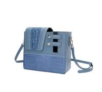 Borsa portabottiglie riutilizzabile amichevole in pelle PU Crossbody bottiglia d'acqua Cup Holder Bag per la corsa Errands Outdoor Love Cup Protector, Blu, One Size