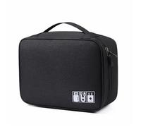 Borsa portacavi impermeabile Organizzatore elettronico digitale portatile Caricabatterie for linea dati Borsa portacavi da viaggio Organizzatore for cavi Organizer Cavi(26.5x10x20cm black)
