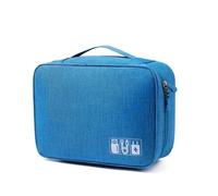Borsa portacavi impermeabile Organizzatore elettronico digitale portatile USB Data Line Caricabatterie Spina Custodia portacavi Organizzatore da viaggio Organizer Cavi(24.5x10x18cm blue)