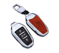 Borsa Portachiavi in Pelle per Peugeot 206 207 307 308 3008 4008 5008 GT-Line, Borsa Protettiva per Chiavi Impermeabile con Gancio in Metallo,Orange-B-Metal Buckle Style