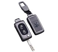 Borsa Portachiavi in Pelle per Peugeot 206 207 307 308 3008 4008 5008 GT-Line, Borsa Protettiva per Chiavi Impermeabile con Gancio in Metallo,Black-C-Metal Buckle Style