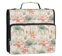 Borsa portadocumenti a 3 anelli con cerniera, con tracolla, facile da trasportare, organizer per scuola e ufficio, fiori indiani, bellezza estiva, fiori